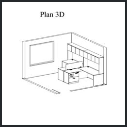 conception aménagement de bureau 3D